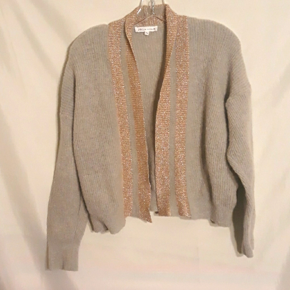 J S Millenium light gray and gold shrug.